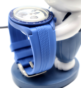 Correa <span class=keywords><strong>Moonswatch</strong></span> de 20mm con extremo curvo, muñequeras de goma de silicona de liberación rápida, transpirable de lujo para Smartwatch, reloj inteligente perfecto - Product Image 2