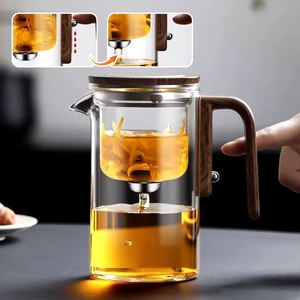 Tetera de vidrio con separación de agua y mango de madera, superventas de fábrica, tetera mágica, tetera de vidrio con filtro - Product Image 2