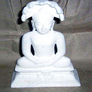 Statue de Bouddha en marbre poli, d'inspiration religieuse - Product Image 1