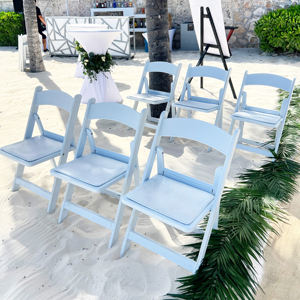 Venta al por mayor barato al aire libre portátil blanco negro resina plástico Hotel acolchado sillas plegables para bodas eventos fiesta - Product Image 5