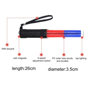 ハンドヘルドLED充電式交通安全懐中電灯マーシャルワンドバトン - Product Image 6