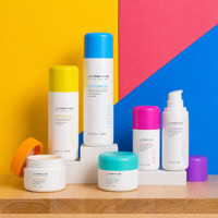 Ensemble de soins de la peau Clean Beauty, emballage flexible, flacon pompe sans air personnalisé de 50, 100, 150 ml, bouteille en plastique PP, lotion avec pot à crème rechargeable