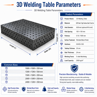 Mesa de Soldadura 3D de Hierro Fundido Nitrurado Personalizable, Superficie Endurecida de Alta Precisión, Flexible para la Fabricación de Plantillas y Accesorios