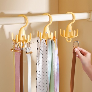 Support OEM Rotating Five Claw <b>Hook</b> Creative Nail Free Plastic Bag Tie Ribbon <b>Hook</b> Storage and Organizing Tool Wardrobe - Product Image 1