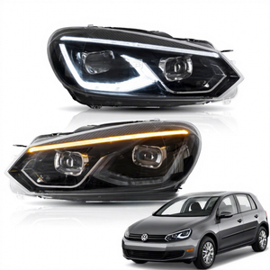 2010-2014 Golf 6 MK6 LED Headlight Assembly All-LED <b>Projector</b> Lens Running <b>Lights</b> 12V 5600 Lumens 4600K 35W LED Technology - Product Image 1