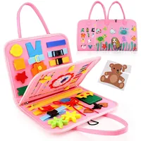 En stock, planches d'activités pour tout-petits personnalisées avec logo, thème sirène rose, planches d'activités portables en feutre pour enfants, jouets Montessori