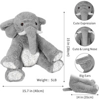 B057 éléphant pondéré animaux en peluche 5Lb en peluche géant jeter oreiller garçons filles noël en gros peluche peluche livres