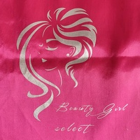 Pochette d'extension de cheveux en satin argenté personnalisée faite à la main sacs à cheveux silencieux recyclables avec cordon de serrage emballage cadeau poussière rose