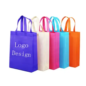 New design OEM production recyclable non woven bag can add silk screen designer brand name bags