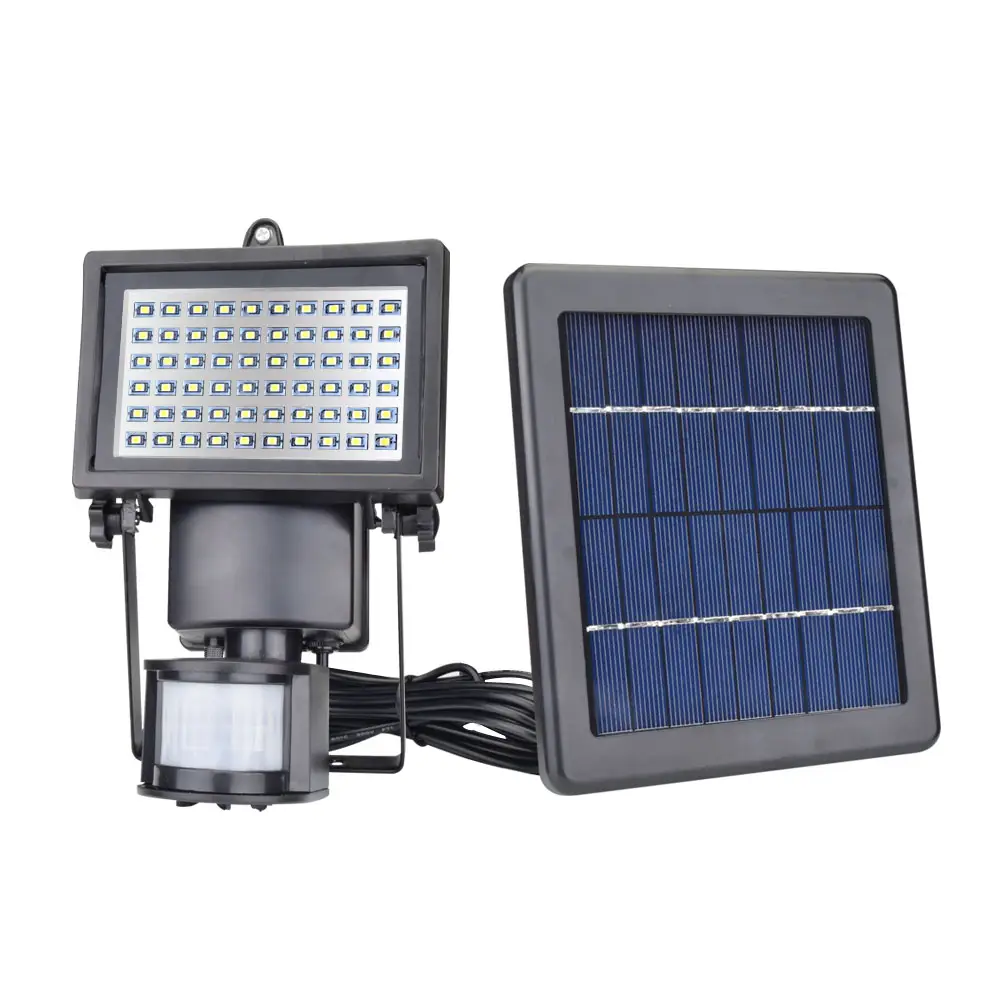 IP65 60 LED Bewegungs sensor Garten LED solar betriebene Rasen lampe Flutlicht für Außen beleuchtung Wand montage