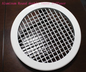 Grille d'air ronde en aluminium à double déviation pour les bâtiments <span class=keywords><strong>de</strong></span> bureaux et commerciaux, systèmes <span class=keywords><strong>de</strong></span> CVC (direction du flux d'air réglable) - Product Image 3