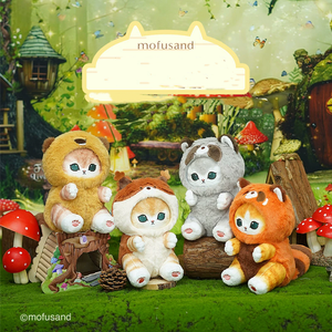 Niedlicher Cartoon Mofusand Katze Hai-Katze zieht kleinen Waschbär Eichhörnchen Plüschpuppe Schlüsselanhänger Anhänger - Product Image 2