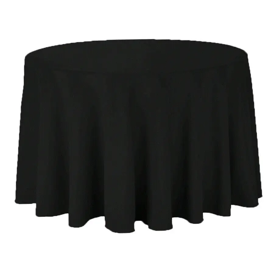 90 Inch 100% Polyester Wedding Round Tablecloths for Party Decoration Dining Table Cover