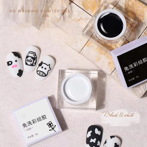 5G saturé sans lingette dessin peinture Gel UV blanc noir <span class=keywords><strong>Nail</strong></span> <span class=keywords><strong>Art</strong></span> vernis <span class=keywords><strong>manucure</strong></span> 3D Relief colle frottant miroir magique poudre - Product Image 5
