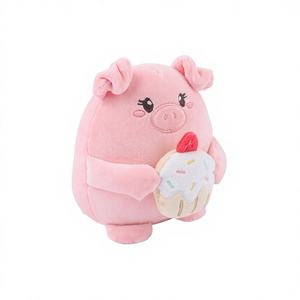 Peluche lion rose adorable avec design cupcake, doublure en coton doux et maille, pour bébé, enfant, cadeau et décoration intérieure - Product Image 3