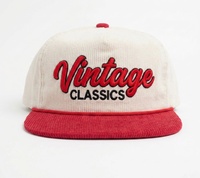 Casquettes Snapback Personnalisées en Gros, Fabrication OEM, Logo Brodé, Visière Plate, Casquettes de Baseball en Corduroy à 5 Panneaux pour Hommes