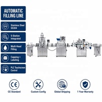 Ligne de production de remplissage de liquides pour bouteilles et pots, anti-goutte, en acier inoxydable 304, avec remplisseur à piston CE, pour huile de cuisson efficace