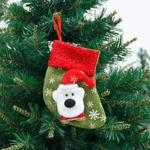 KG Noel gemi hazır Noel Navidad 6.3 inç Polyester malzeme Noel hediyesi çorap Mini Noel çorap Noel arifesi için