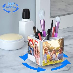 Вращающийся на 360 градусов акриловый магнитный держатель для ручек, фоторамка для фотографий, держатель для карандашей и чашек, белый - Product Image 5