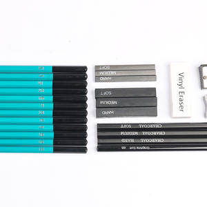 طقم رسم احترافي من 26 قلم تلوين خشبي من U+، مجموعة رسم محمولة للمدرسة الفنية HT-PSC26، أدوات رسم وقرطاسية صينية الصنع - Product Image 2