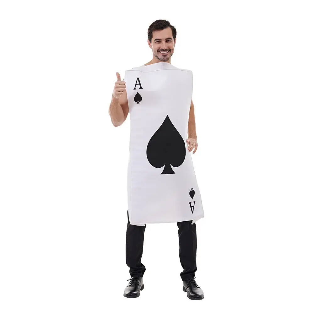 Poker-Spielkarten Cosplay-Bekleidung Leistung Partybekleidung Kostüm für Erwachsene Mann Frau Halloween-Karneval