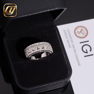 Anillo de Boda Unisex Moderno CHOYUE CYR9607 con Diamante Cultivado en Laboratorio Certificado por IGI, Plata de Ley, Oro Blanco y Baño de Rodio, Brillante - Product Image 1