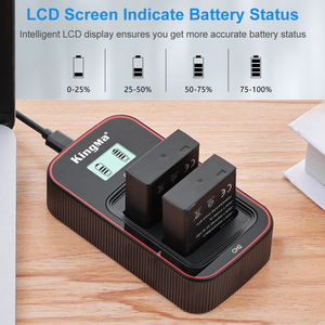 KingMa batteria BLG10 BLE9 completamente decodificata e doppio caricatore per schermo <span class=keywords><strong>LCD</strong></span> per fotocamera GF3 GF5 ZS110 LX100 GX85 DMC-GF6 - Product Image 6