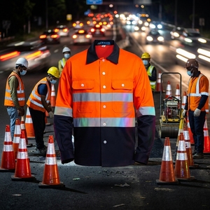 Camicia da Lavoro ad Alta Visibilità Traspirante ad Asciugatura Rapida con Logo, Manica Lunga in Cotone, Uniforme di Sicurezza per <span class=keywords><strong>Edilizia</strong></span>, Fabbrica, Magazzino, Uomo - Product Image 1