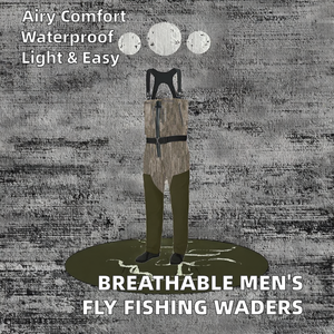 Waders de pêche à la mouche légers gris pour hommes avec fermeture éclair sur la poitrine, respirants, en ripstop, avec bottes intégrées pour la chasse, imperméables - Product Image 2