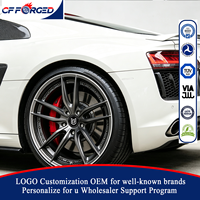 Vente flash : Jantes en alliage forgé 2 pièces 19x8.5 20x11.0 argent foncé brossé avec garniture carbone 5x112 pour Audi R8 V10 Performance