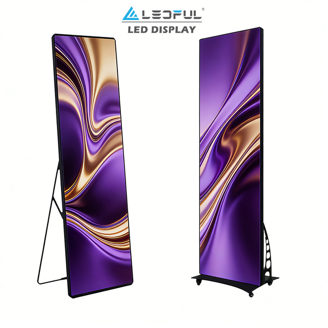 P1.86 P2 P2.5 P3 LED Advertising Mirror Screen LED Indoor Foldable Poster P2.5 Foldable Indoor Full-Color LED Poster Display