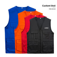 Gilet de pêche personnalisé multi-poches 100% coton pour homme, gilet de journaliste, gilet de photographie, gilet de camping, gilet de travail
