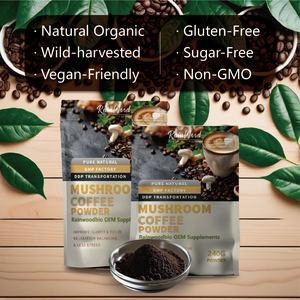 مسحوق مستخلص قهوة فطر رينوود 10 في <span class=keywords><strong>1</strong></span>، مكمل عضوي بتقنية OEM، مزيج مسحوق مستخلص عرف الأسد وريشي وشييتاكي - Product Image 3