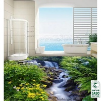 Carrelage en porcelaine vitrifiée pour sol et mur, motif nature vert imprimé en jet d'encre 3D ultra haute définition, taille personnalisable