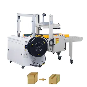 Multi functional automatic box packing line machine auto carton sealer case taping strapping machine