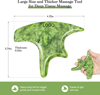 Outil de massage Gua Sha en pierre de jade pour le corps, grande planche Guasha avec poignée, outils de massage pour grattage musculaire, outils d'acupuncture pour spa
