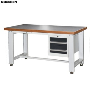 Banc de travail en acier robuste ROCKBEN, banc de travail pour garage et atelier avec rangement, banc de travail modulaire, poste de travail robuste, électronique - Product Image 1