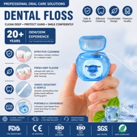 Fil dentaire professionnel de 10 m en polyester ciré, étui rond, pour le nettoyage des dents, soins bucco-dentaires, fil interdentaire portable