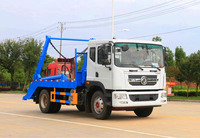 Camion poubelle DongFeng 8-10 m³ à bras oscillant, capacité de bac à déchets, transmission manuelle, pour zones peu peuplées