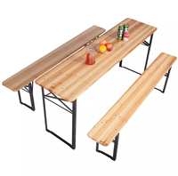 Table de pique-nique en bois pliable Portable OEM, Patio en plastique pour bière, banc en bois