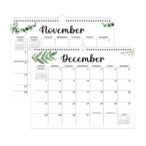 Calendrier mural anglais annuel créatif Calendriers muraux à double <span class=keywords><strong>bobine</strong></span> métallique personnalisés pour la planification et l'organisation de la maison et du bureau - Product Image 1