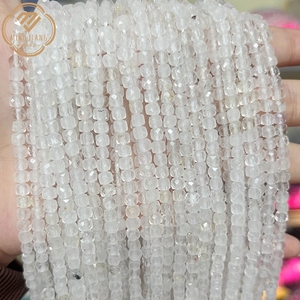 Vente en gros de perles de pierre naturelle carrées facettées 4*4mm, pierre en vrac, <span class=keywords><strong>jade</strong></span> violet naturel, saphir, production de bijoux - Product Image 3