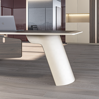 Mobilier de bureau moderne léger et luxueux en forme de L, bureau de bureau pour patron et directeur général