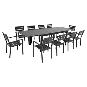 AJUNION, muebles de restaurante de jardín al aire libre de lujo, <span class=keywords><strong>mesa</strong></span> de comedor <span class=keywords><strong>extensible</strong></span>, sillas de jardín, juego de jardín de aluminio, comedor con 10 asientos - Product Image 1