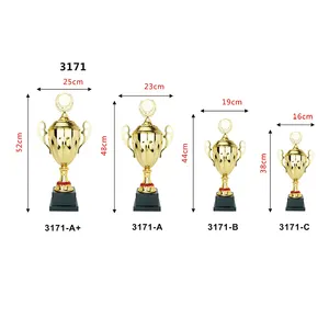 Coppa del trofeo i migliori premi di vendita caldi trofei della tazza di metallo vincitore decorazione d'oro per eventi commemorativi sportivi