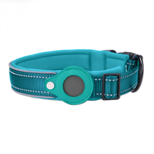 Aangepaste gepersonaliseerde geprinte AirTag-houder, verstelbare, ademende hondenhalsband van nylon met reflecterende elementen voor buiten. - Product Image 2