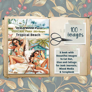 JAI IMAN 18 fogli (150 + immagini) album di ritagli di decorazioni fai da te sulla spiaggia tropicale per artigianato artistico, forniture per Scrapbooking - Product Image 6