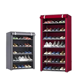 FF316 4/5/6/8Tiers Standing Shoe Cabinet Home Storage Shoe Organizer Fabric Shoe Racks with Nonwoven Dustproof Cover