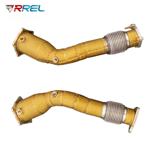 Collecteur d'échappement à haut débit avec catalyseur 200 cellules, tuyau d'échappement isolé thermiquement pour <span class=keywords><strong>Porsche</strong></span> <span class=keywords><strong>Cayenne</strong></span> 957 <span class=keywords><strong>Turbo</strong></span> 4.8T <span class=keywords><strong>V8</strong></span> 2006-2010 - Product Image 4