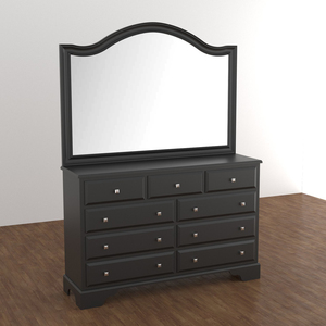 Cajonera negra de madera SWT con tocador de espejo para muebles de dormitorio - Product Image 5